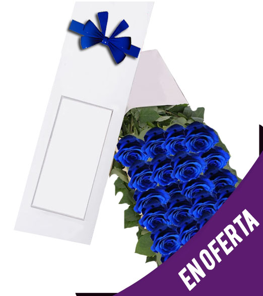 Caja de 24 Rosas Azul